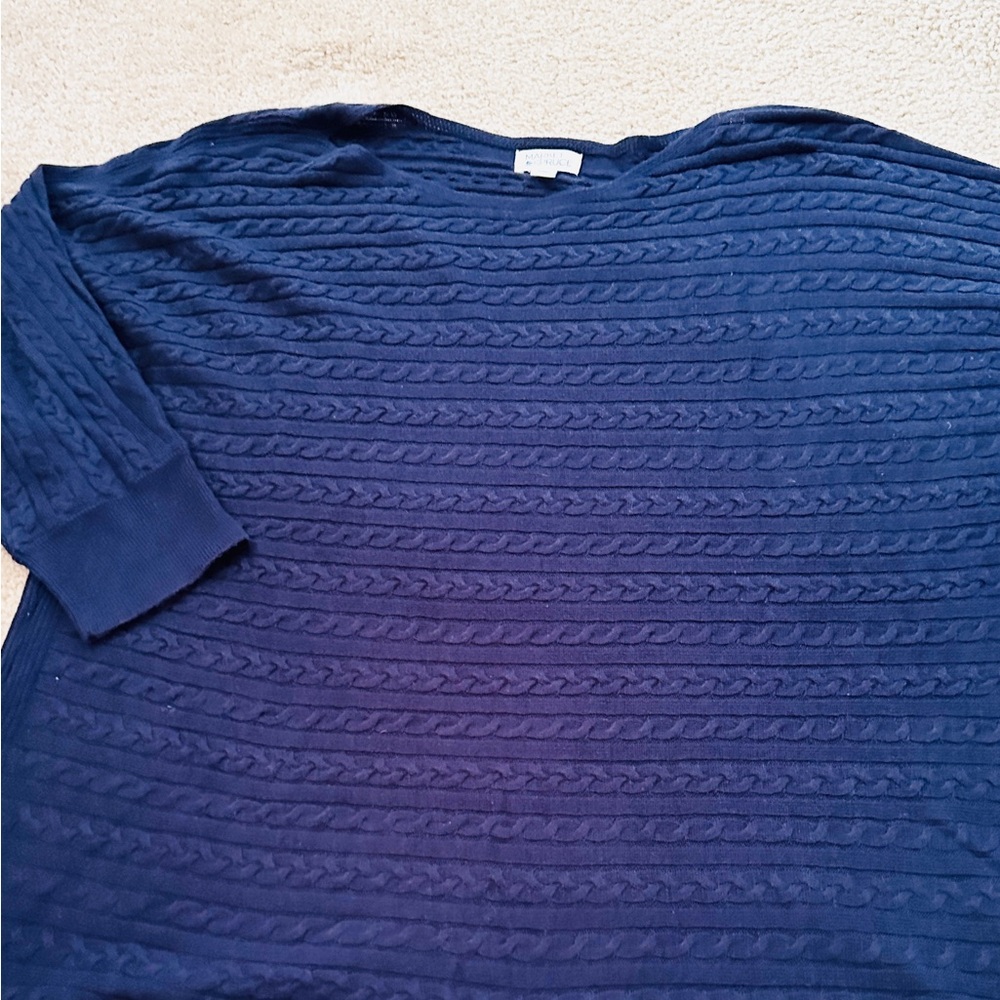 SALE $15 Market & Spruce Navy Cable Knit Sweater - Picture 6 of 7